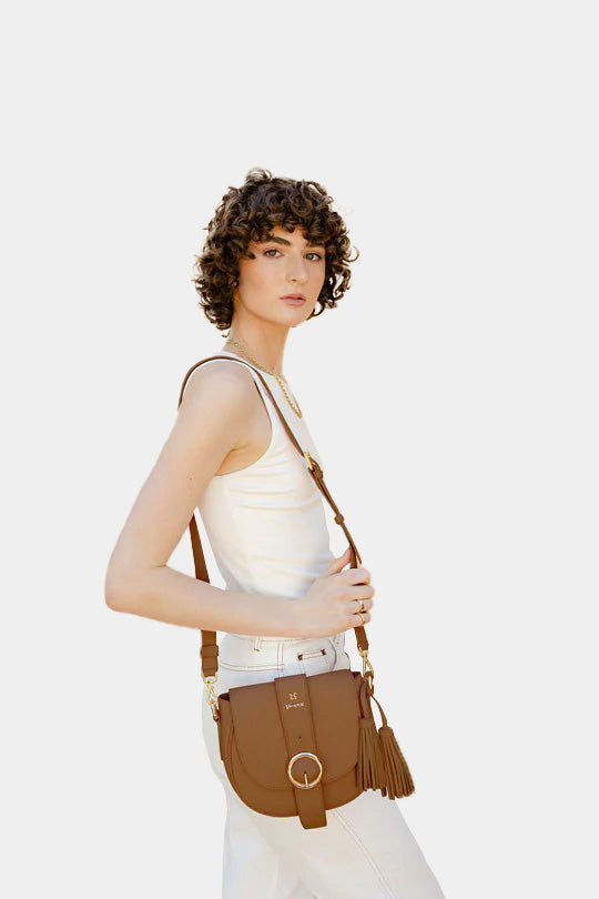 Shoulder Leather Bag - Brown